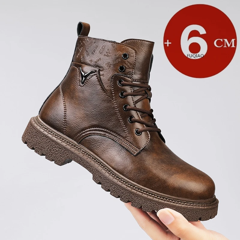 Men'S Shoes Increase Height - 6cm altura invisível aumentando botas masculinas