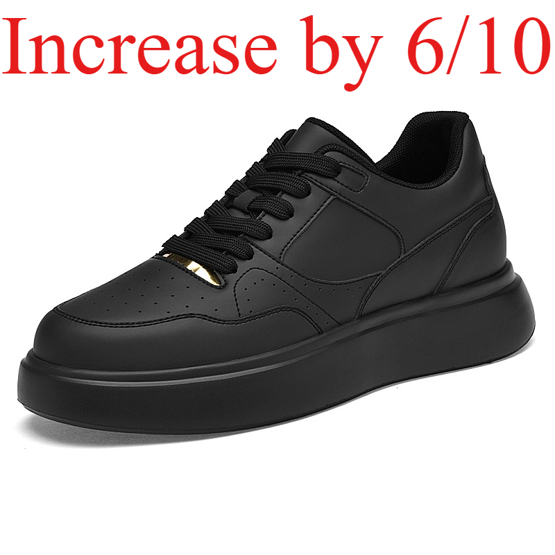 Men'S Shoes Increase Height - Tênis Masculinos de Couro Sintético Sólido,