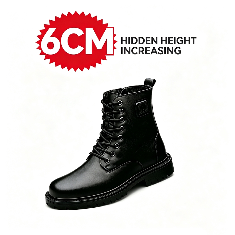 Men'S Shoes Increase Height - Botas de Couro Masculinas com Aumento