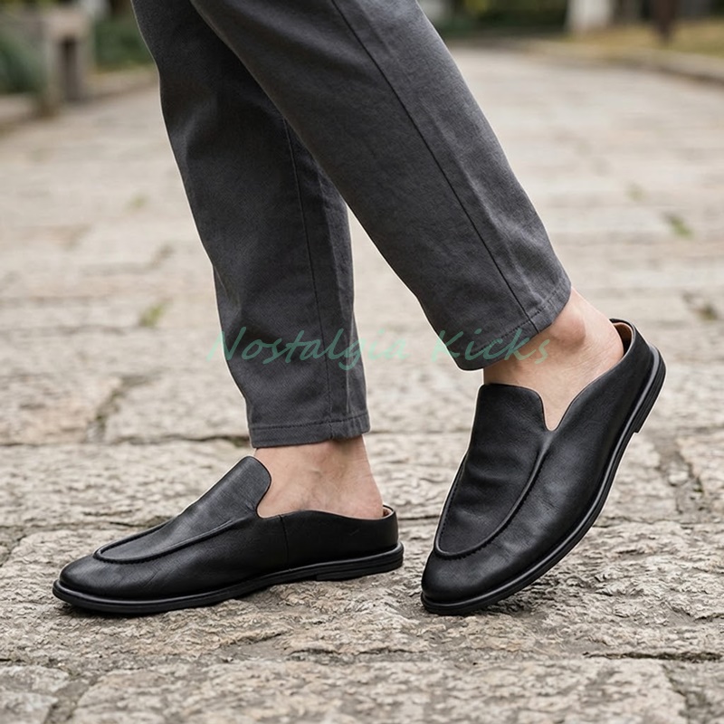 Mules de couro masculinas, sem - Men'S Shoes Smart avaliação e preço